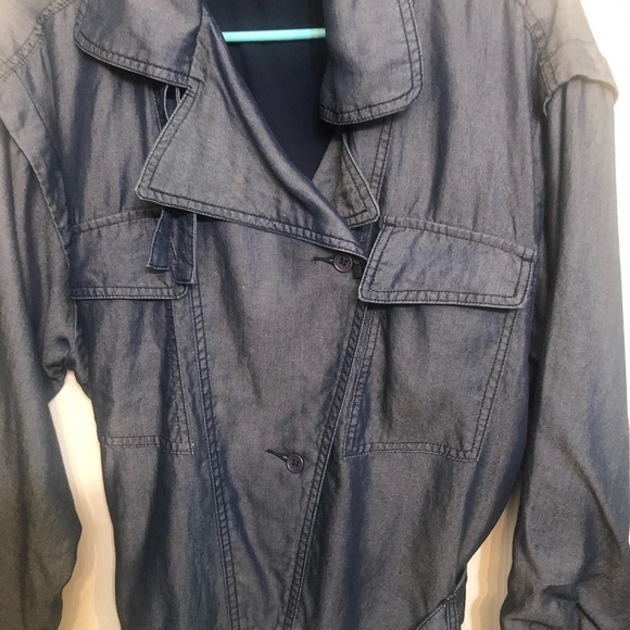 Armani Exchange AX small blue belted Jean jacket zipper & buckles NWT - Picture 8 of 10